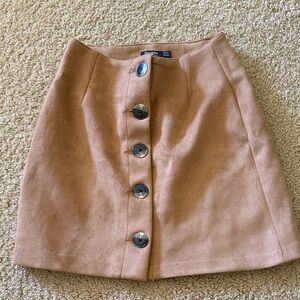 Berksha Tan Button-Front Women's Skirt
